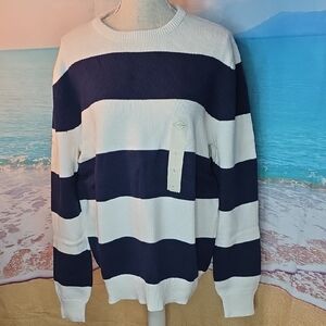 St. John's Bay Navy and White Crewneck Sweater